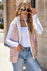 Pink Fleece Lined Quilted Vest Coats