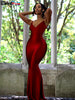 Sexy Backless Women Evening Maxi Dress Folds V-Neck Sleeveless Coquette Elegant Mermaid Matching Banquet Prom Bodycon