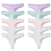 10Pcs/Set Women'S Panties Cotton Striped Underwear Sexy Sports Thongs Lingerie Soft Comfortable G-Strings Hot T-Backs