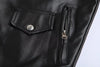 Men PU Leather Jacket Motorcycle Fashion Slim Fit Leather Coat