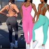 New Nylon Pad Women Yoga Set Rompers One Piece Jumpsuit Gym Exercise Sports Bra Romper Fitness Shorts Sportwear Active Suit