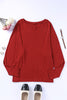 Red Sequined Heart Printed Sleeves Valentine Fashion Top