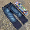 Y2K American Trend Street Style Printed Denim Pants Men New Gradient Jeans Goth Harajuku Retro Loose Casual Couple Jeans