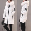 2024 New Winter Coat Women'S Jacket Fur Neckline Long Basic Coats Thick Jackets Cotton Padded Outerwear Parkas Female Clothes