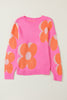 Flower Pattern Slouchy Sweater