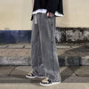 Brand Men'S Jeans Korean Version Student Casual Pants High Street Straight Loose Wide Leg Jeans Black Grey Blue Baggy Jeans