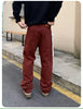 2025 Spring New Colored Jacquard Jeans Men Straight Leg Loosen Fit Baggy Denim Pants Male