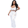 2023 New Crochet Tassel 2 Pieces Beach Outfits Cover Ups Sexy Women Crop Tops +Long Pants for Feamle Beach Wear Cover-Ups